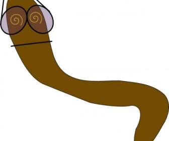 Wurm Mit Brille-ClipArt