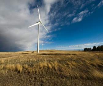 懷俄明州景觀風力渦輪機
