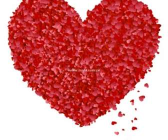 Xiaotao сердце лепестков от персика сердце вектора