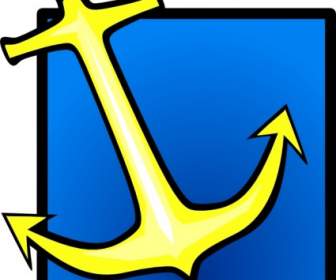 Yellow Anchor Blue Background Clip Art