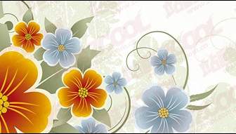 Yellow And Blue Flowers Vector Material