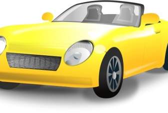 Yellow Convertible Sports Car