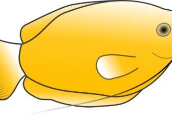 黄色の魚のクリップアート