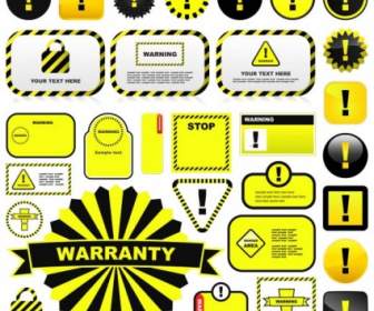 Gelbe Warnung Schildern Und Etiketten-Vektor