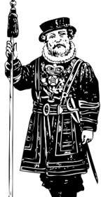 Yeoman Of The Guard Bw ClipArt