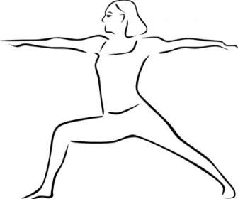 Yoga Poses Stylisées Clipart