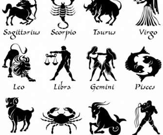 Gráficos Del Vector Silueta Del Zodiaco