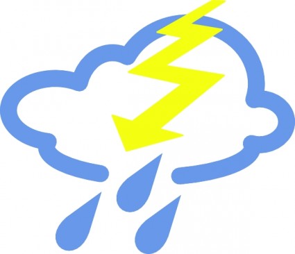 trovões tempestades atmosféricas símbolo clip-art