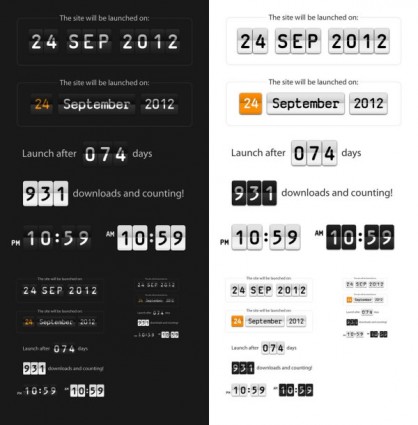 Time And Date Display Boards Psd Layered