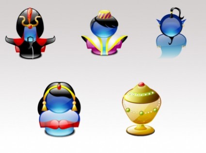 pack d'emoticones icônes minuscules aladdin lumina