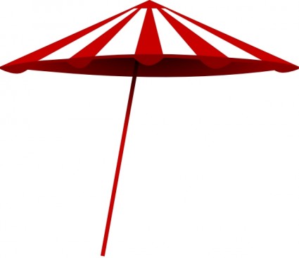 image clipart TomK parapluie blanc rouge