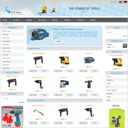 modèle de magasin d'outils