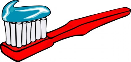 sikat gigi dengan pasta gigi clip art
