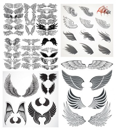variedad de tótem de vector alas
