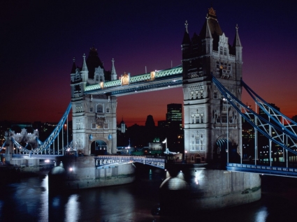 Torre ponte al mondo di notte sfondi Inghilterra
