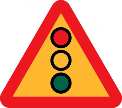 Traffic Lights Ahead Sign Clip Art