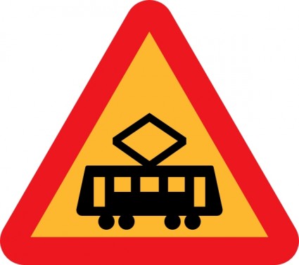 Straßenbahn Roadsign ClipArt