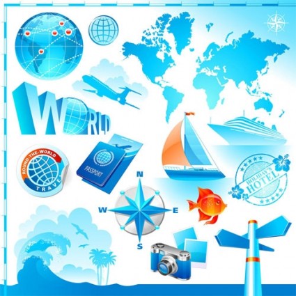 Travel And Tourism Elements Of Vector