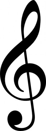 treble clef tanpa garis clip art