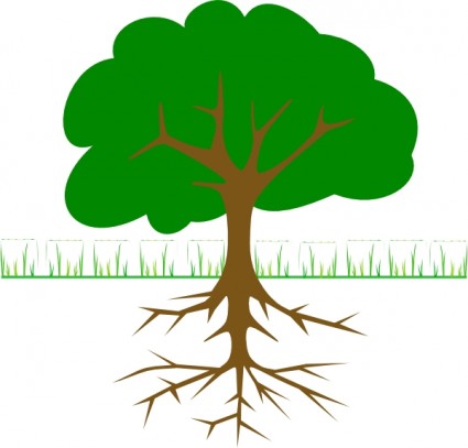 árbol de ramas y raíces clip art