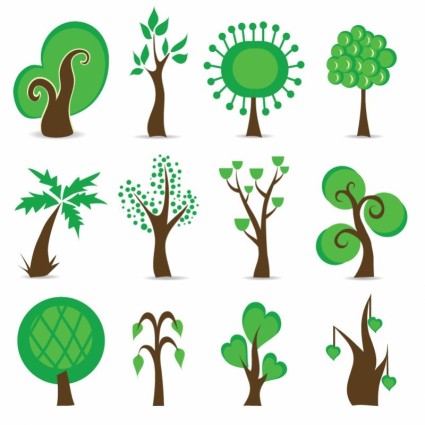 arbre symboles illustration vectorielle