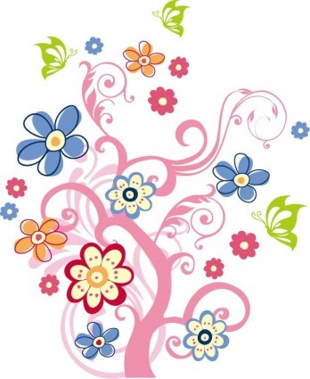 arbre à fleurs illustration vectorielle