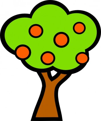 árbol con clip art de frutas