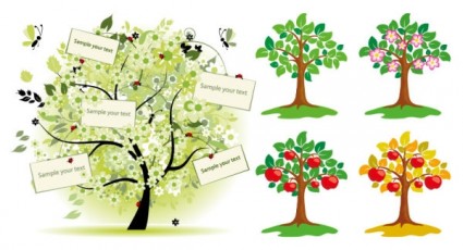 arbres vector illustrations