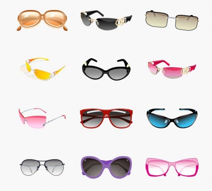 conjunto de vetores na moda óculos de sol