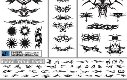 tatuaje tribal set vectores gratis