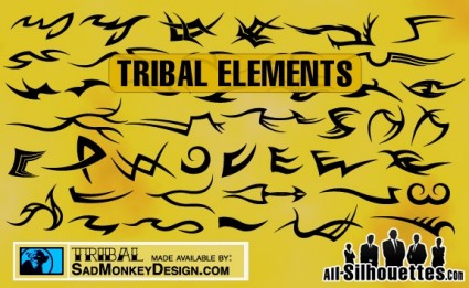 elementos de tatuagem tribal