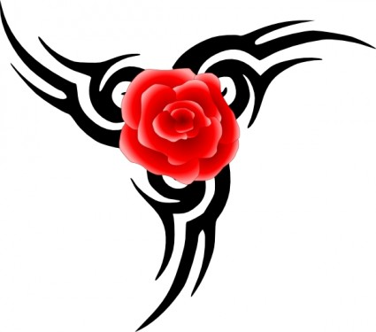 tatouage tribal avec rose clipart