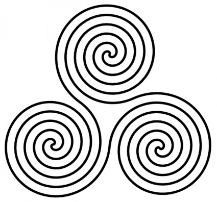 Triple spiral simbol clip art