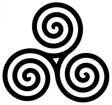 Triple spiral simbol diisi clip art