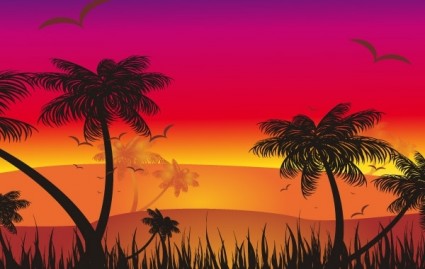 puesta de sol tropical