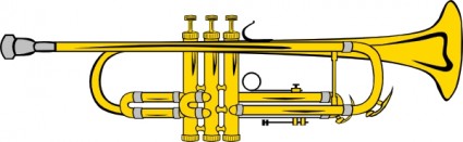 Trumpet B Flat Colour Clip Art
