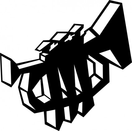 トランペットの様式化されたシンボルのクリップアート