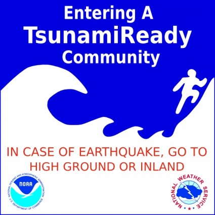 panneau d'avertissement de tsunami clip art