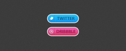 boutons Twitter et dribbble