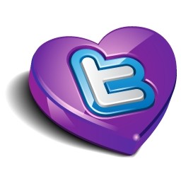 corazón púrpura de Twitter
