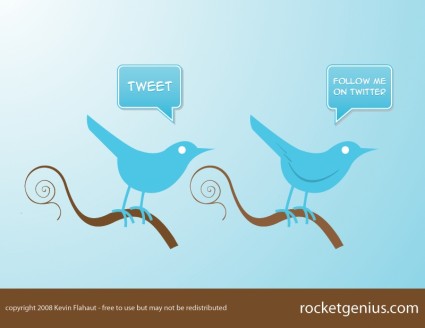 icônes d'oiseaux de style Twitter