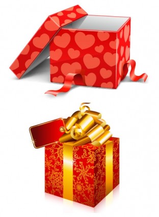 vector de dos cajas de regalo