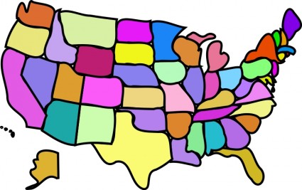 U S Map Cartoony