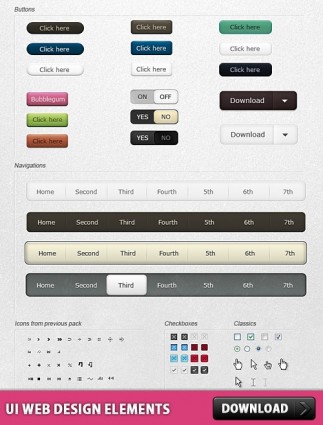 interface de usuário web design elementos psd grátis