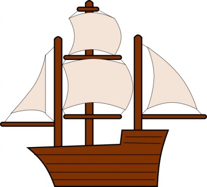 Unfurled Sailing Ship Clip Art