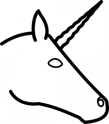 ClipArt profilo testa di unicorno