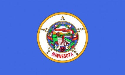 علم ولاية مينيسوتا الأمريكية قصاصة فنية