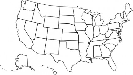 Mapa polityczna USA clipart