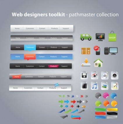 pacote de ferramentas de design web úteis vector