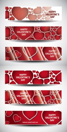 Valentine hari banner vektor jantung